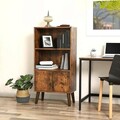 Corp biblioteca Vasagle, 60 x 30 x 120 cm, PAL, picioare din lemn masiv, maro rustic