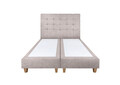 Pat matrimonial, Stockholm, Dots E, 180x200 cm, saltea tip Pocket, topper memory, Taupe