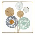 Decoratiune de perete Flowers Mural, Gift Decor, 45 x 45 cm, metal/sticla