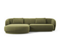 Coltar stanga 4 locuri, Camden, Cosmopolitan Design, 289x177x72 cm, catifea, verde deschis