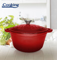 Oala cu capac Red Line, Cooking by Heinner, 24x11.5 cm, 4 L, fonta/inox, rosu