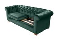 Canapea extensibila Oxford Chesterfield, 88x216x75 cm, 3 locuri, Green