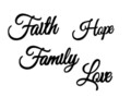 Decoratiune de perete, Faith Family, Metal, 50 x 60 cm, Negru