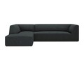 Coltar stanga 4 locuri, Ruby, Micadoni Home, BL, 273x180x69 cm, velur, negru