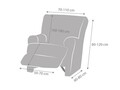 Husa fotoliu cu recliner elastica bi-stretch, Premium Roc, gri inchis C/16