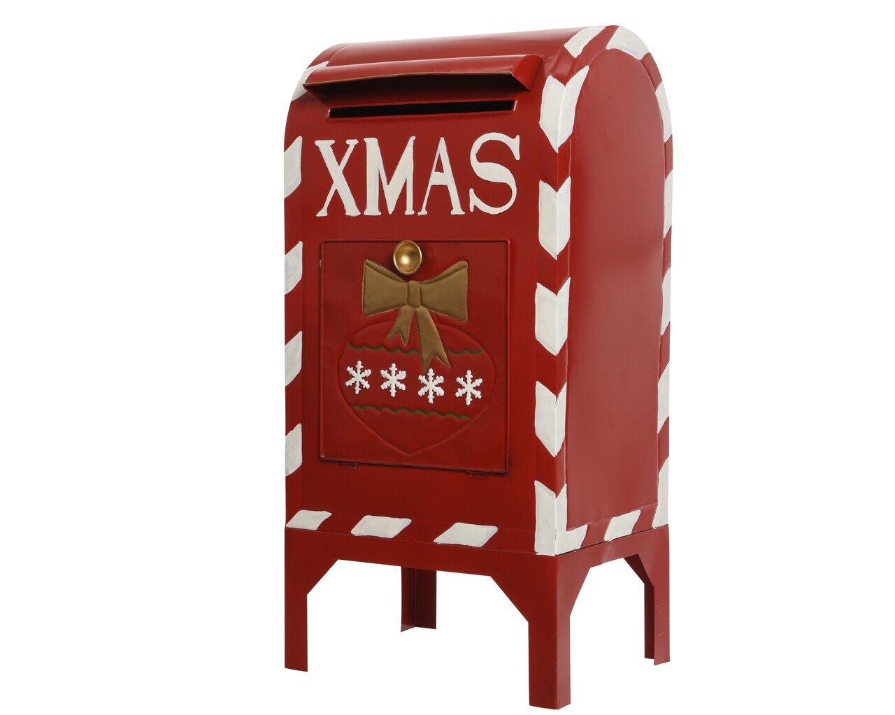 Decoratiune cutie postala Mailbox, Decoris, 27x33x67 cm, metal, rosu/alb