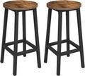 Set 2 scaune de bar Vasagle, 32x65 cm, PAL/otel, maro rustic