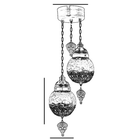 Lustra, Lamper, 759LMP1684, Metal, Aur/Alb