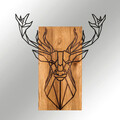 Decoratiune de perete, Deer, lemn/metal, 61 x 66 cm, negru/maro