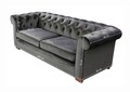 Canapea extensibila Oxford Chesterfield, 88x216x75 cm, 3 locuri, Antracit