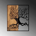 Decoratiune de perete, Tree Man, 50% lemn/50% metal, Dimensiune: 49 x 3 x 58 cm, Nuc negru