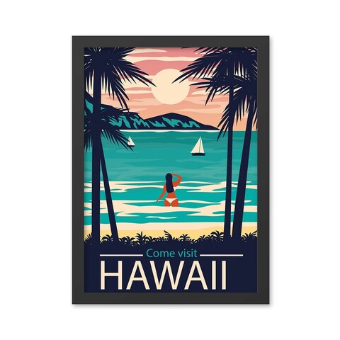 Tablou decorativ, Hawaii 2 (40 x 55), MDF , Polistiren, Multicolor