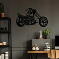 Decoratiune de perete, Motorcycle, Metal, Dimensiune: 70 x 44 cm, Negru