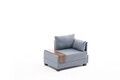 Fotoliu Fly Armchair Right, Balcab Home, 100x80x75 cm, lemn, albastru deschis