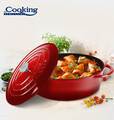 Oala cu capac Red Line, Cooking by Heinner, 33.5x26x12 cm, 6 L, fonta/inox, rosu