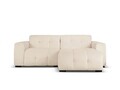 Coltar dreapta 4 locuri, Kendal, Micadoni Home, BL, 256x173x79 cm, catifea, bej deschis