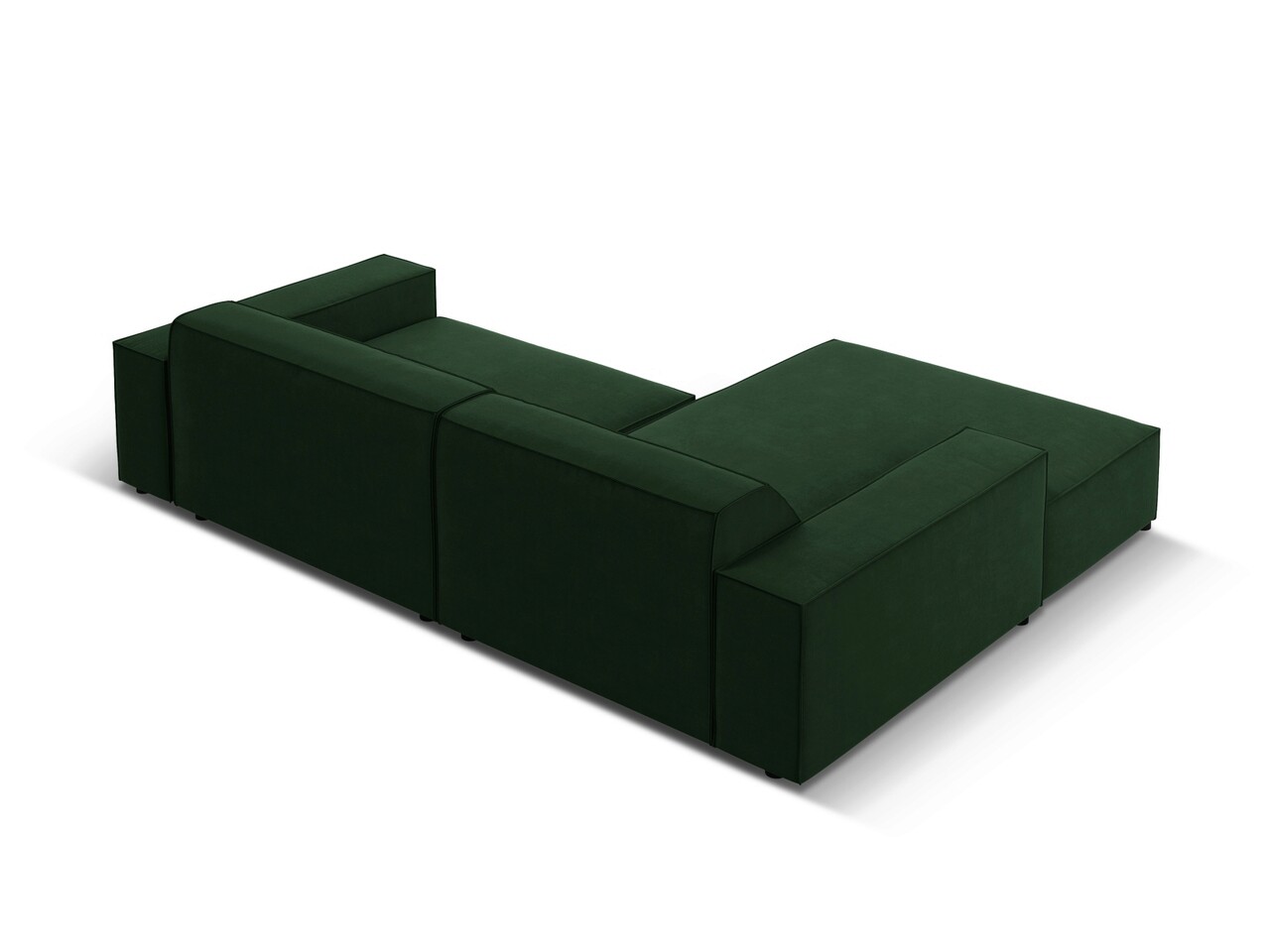 Coltar modular stanga 3 locuri, Jodie, Micadoni Home, BL, 224x166x70 cm, catifea, verde bottle