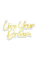 Decoratiune luminoasa LED, Live Your Dream, Benzi flexibile de neon, DC 12 V, Galben