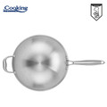 Tigaie Wok 4.5 L, Titanium, Cooking by Heinner, 30x8.5 cm, inox/sticla, argintiu