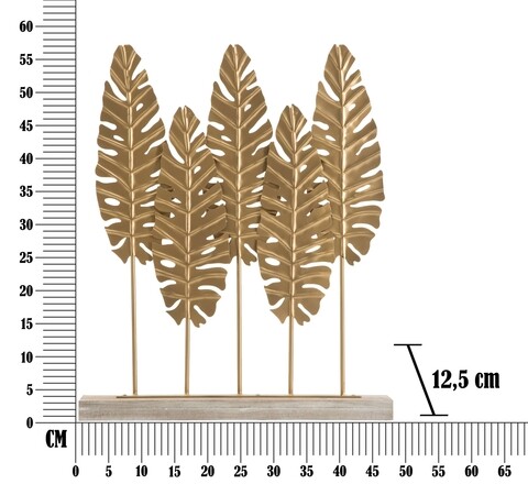 Decoratiune Long Leaf, Mauro Ferretti, 47x10x57.5 cm, fier, auriu