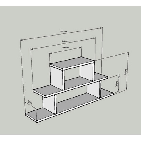 Raft de perete, Puqa Design, Nell, 80x44.6x19.6 cm, PAL, Alb