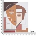 Tablou decorativ Ethnic Face, Mauro Ferretti, 80x100 cm, lemn pin/canvas pictat manual