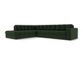 Coltar stanga 5 locuri, Justin, Micadoni Home, BL, 236x199x72 cm, poliester, verde inchis