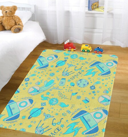 Covor Space, Oyo Kids, 100x140 cm, poliester, multicolor