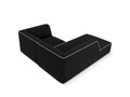 Coltar stanga 3 locuri, Ruby, Micadoni Home, BL, 186x180x69 cm, tesatura chenille, negru/bej