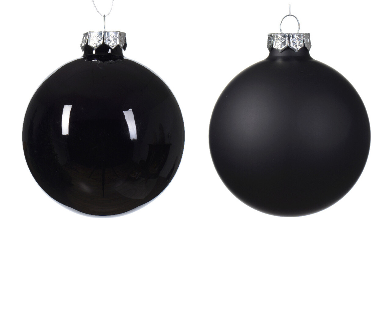 Cutie cu 12 globuri asortate Baubles, Decoris, Ø8 cm, sticla, negru