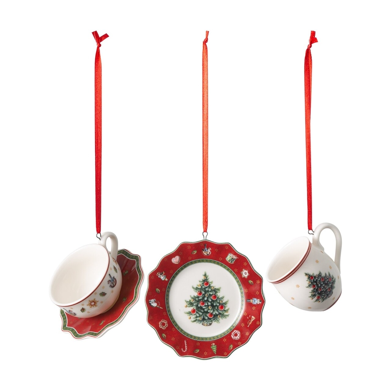 Set 3 globuri, Villeroy & Boch, Toy's Delight Decoration Breakfast, 4 x 7 cm, portelan premium