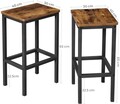 Set 2 scaune de bar, Vasagle, 40 x 30 x 65 cm, otel/PAL, maro rustic