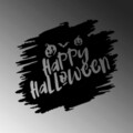 Decoratiune de perete, Happy Halloween, Metal, Dimensiune: 70 x 64 cm, Negru