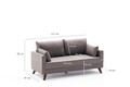 Canapea fixa Bella Sofa, Balcab Home, 2 locuri, 177x81x85 cm, lemn, maro