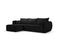 Coltar extensibil stanga 4 locuri, Kaelle, Micadoni Home, BL, 252x165x87 cm, poliester chenille, negru