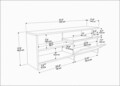 Comoda TV, Retricy, Pulaski, 120x29.9x45.6 cm, PAL, Alb