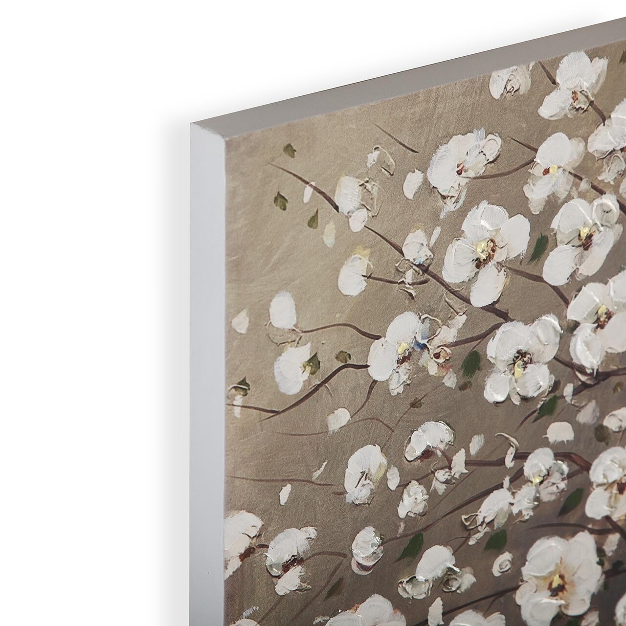 Tablou Decorativ White Petals, Versa, 60 X 60 Cm, Canvas/lemn De Pin