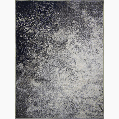 Covor de hol, Vintage 7651 , 100x300 cm, Polipropilena, Gri / Albastru închis