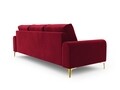 Canapea, Madara, Mazzini Sofas, 4 locuri, gold legs, 237x102x90 cm, catifea, rosu vin