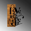 Decoratiune de perete, Love Is In The Aır, 50% lemn/50% metal, Dimensiune: 36 x 3 x 50 cm, Negru / Nuc deschis