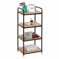 Etajera cu 4 rafturi Loft, Wenko, 42 x 94.5 cm, bambus/metal, natur/negru