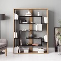 Biblioteca Esteban, Zena Home, 120x22x156 cm, natural/negru