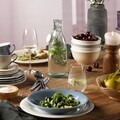 Set de masa 12 piese, Like Villeroy & Boch, Color Loop Horizon, portelan premium, albastru