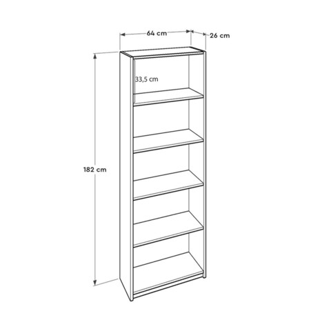 Corp biblioteca, Adore, KTP-350-PP-1, 64x182x26 cm, PAL, Alb