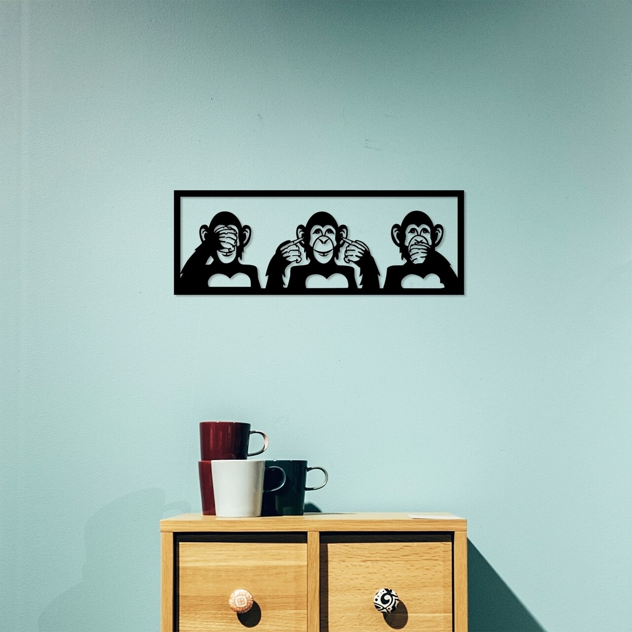 Decoratiune de perete, Three Monkeys S, Tanelorn, 50x18 cm, metal - 1 | YEO