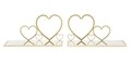 Set 2 etajere pentru pat Hearts, Mauro Ferretti, 41.5x18x21 cm , fier/oglinda, auriu