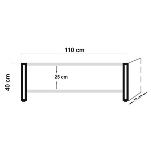 Masuta de cafea Cosmo, Sapphire, 110x70x40 cm, natural/negru