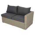 Set mobilier pentru gradina/terasa, Casaboa, coltar + masa, aluminiu/fibre sintetice, natur/gri