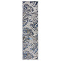 Covor Marbled Navy, Flair Rugs, 80x300 cm, polipropilena/poliester, bleumarin