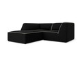 Coltar stanga 3 locuri, Ruby, Micadoni Home, BL, 186x180x69 cm, tesatura chenille, negru/bej